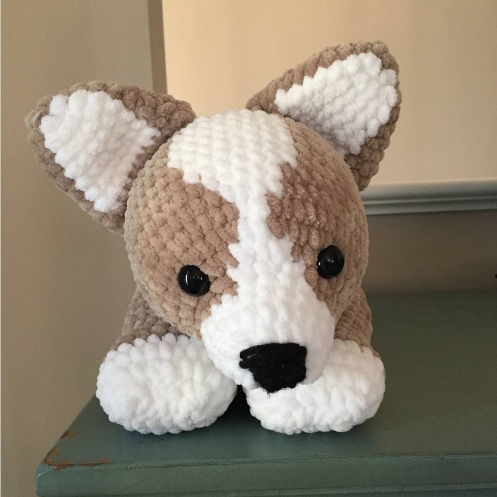 Handmade crochet puppy dog plushie
